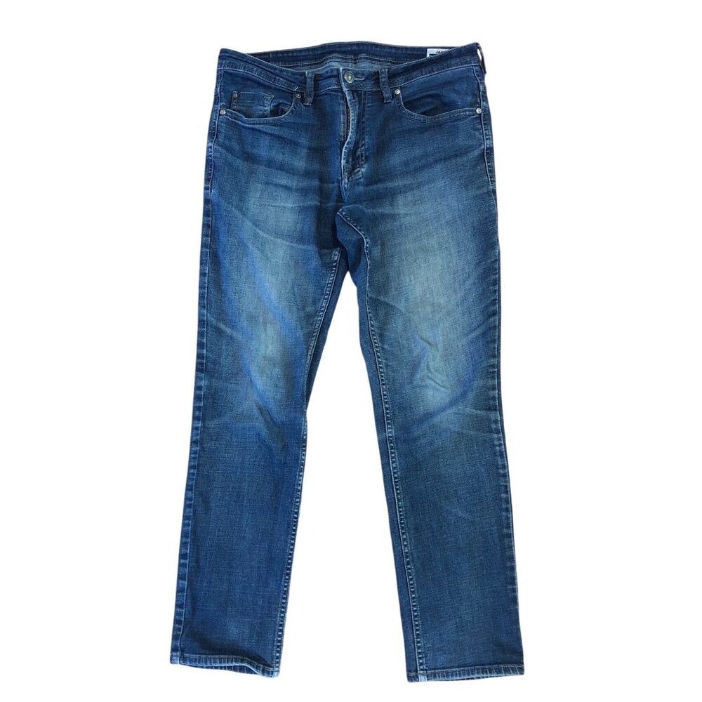 Buffalo David Bitton Jeans Mens Jackson Straight Stretch 34x32 Blue Denim Cotton